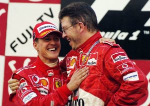 ross brawn e michael schumacher