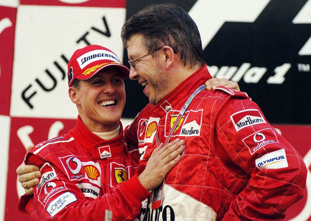 ross brawn e michael schumacher