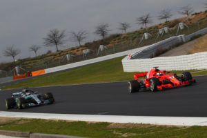 f1 test f1 barcellona ferrari mercedes
