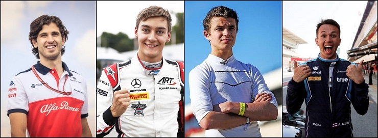 formula 1 giovinazzi albon russell norris