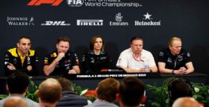 conferenza stampa gp monaco abiteboul horner williams brown green