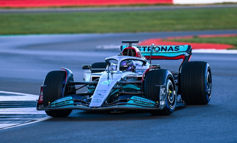 Lewis Hamilton shakedown Silverstone Mercedes W13