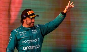 Fernando Alonso sul podio