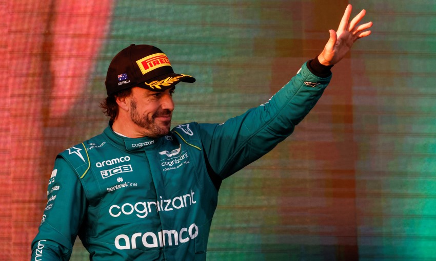 Fernando Alonso sul podio